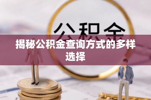 郧阳揭秘公积金查询方式的多样选择
